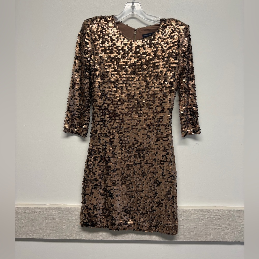 French Connection Bronze Sequined Dress 6